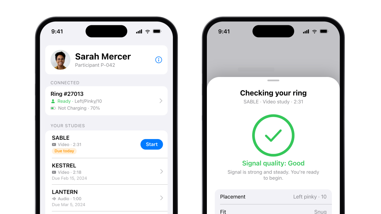 Participant App SDK - Home Screen and Ring Check
